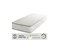 Matelas Super 100x200 x 23 cm + Oreiller Visco + Alèse - Ferme - Face Hiver Pure Laine Merinos - Noyau Poli Lattex HR Dernière Génération - Très Respirant