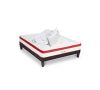 Matelas Suprême Mousse Accueil Mémoire de forme+ sommier gris + accessoires - 140 x 190 cm
