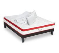 Matelas Suprême Mousse Accueil Mémoire de forme+ sommier gris + accessoires - 140 x 200 cm