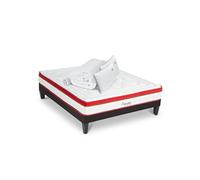 Matelas Suprême Mousse Accueil Mémoire de forme+ sommier gris + accessoires - 160 x 200 cm