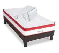 Matelas Suprême Mousse Accueil Mémoire de forme+ sommier gris + accessoires - 90 x190 cm