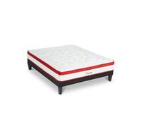 Matelas Suprême Mousse Haute densité Accueil Mémoire de forme et sommier tissu gris - 180 x 200 cm