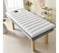 Matelas Table De Massage Mousse À Mémoire De Forme Épais, Housse De Lit De Salon avec Trou De Respiration, Professionnel pour Beauté Spa Tatouage(White,180 x 60 x 4 cm)