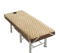 Matelas Table De Massage Surmatelas de lit de salon de beauté Matelas coussin épais Tapis de lit de salle de beauté antidérapant Coussin de lit de massage Tuina avec trou(Khaki,80x190cm)