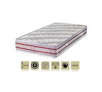 Matelas tissu bambou naturel 120x200 x 24 cm confort ferme - ame poli lattex haute densité - hypoallergénique