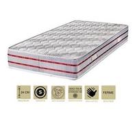 Matelas tissu bambou naturel 140x190 x 24 cm + oreiller visco - confort ferme - ame poli lattex haute densité - hypoallergénique G