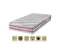 Matelas tissu bambou naturel 160x200 x 24 cm - très ferme - ame poli lattex haute densité - hypoallergénique G