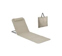 Matelas, transat, tapis de plage avec dossier inclinable et sac de transport - Blanc cassé -
