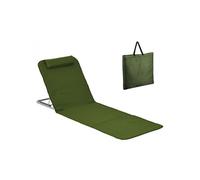 Matelas, transat, tapis de plage avec dossier inclinable et sac de transport - Kaki -