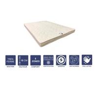Matelas Très Ferme 90x190 x 15 cm - 5 zones de Confort - Noyau Poli Lattex HR Dernière Génération - Très Respirant G