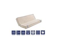 Matelas Très Ferme Pour tous Clic Clac + Alèse 140x190 x 10 cm + Oreiller Visco avec Mémoire de Forme sur Face Hiver - Découpe Assise 70 cm - 5 zones