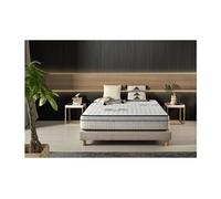 | matelas visco-carbone 140x190x30 cm | multicouches hr | soutien blue latex - haute qualité | 7 zones - épais - ergonomique | réversible - oeko-tex