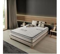 NATURALEX - Matelas Visco-Carbone 90x190 cm - 24 cm - Mousse à mémoire de Forme + Blue Latex - Soutien Mi-Ferme - Réversible - Hypoallergénique - Indépendance de Couchage - Confortable - Durable
