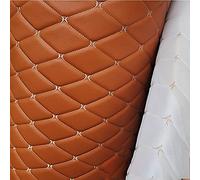 Matelassé Noir en Simili Cuir Synthétique au Mètre pour Meubles, Vinyle Étanche pour Automobile, Sol, Canapé, Coussin, DIY, Art, Craft, Couture et Déco (Couleur: Orange)