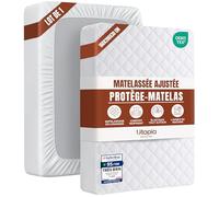 Matelasse Protege Matelas 160x200 cm Alese Couverture Rembourre sur Matelas | Housse de matelas matelassée avec élastique tout autour, qualité hôtelière, fibres vierges, Oeko-Tex, Utopia Bedding