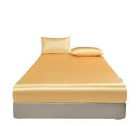 Matelassé Respirant Surmatelas Drap-Housse imperméable avec Bande élastique, 1 pièce, Noir, doré, Blanc, antidérapant, réglable, for Matelas(Golden,180x200x25cm)