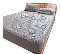 Matelassé Respirant Surmatelas Drap-Housse imperméable et épais, protège-Matelas matelassé, Couvre-lit for Lits 150/160/200(Gray,Twin 99x190x30cm)