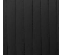 Matelassé Simili Cuir Diamant Cannelé Véhicule Tapisserie Tissu - Vertical Cannelé Rayure - Noir, 1 Metre