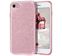 MATEPROX Coques Compatible avec iPhone SE 2022 Coque iPhone 8 Coque iPhone 7 Coque iPhone Se 2020, Brillant Glitter Shining Protecteur Housse pour iPhone 7/8/SE 2020/SE 2022-Rose