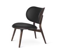Mater Chaise longue The Lounge Chair cuir noir. support gris sirka