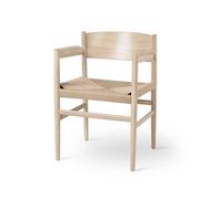 Mater Fauteuil Nestor chêne laqué mat. siège teinté naturel
