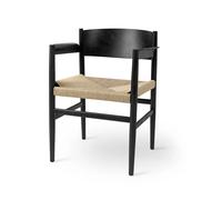 Mater Fauteuil Nestor hêtre noir. cordon en papier de couleur naturelle