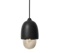Mater Suspension Terho S noir diffuseur verre fumé