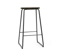 Mater Tabouret de bar Earth coffee. h. 74. structure en acier noir