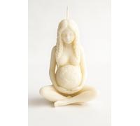 Mater Terra - Bougie artisanale en forme de femme enceinte tenant la Terre | Cire végétale naturelle | Pièce vibratoire | Rou-ha