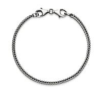 Materia Bracelet en argent 925 - oxydé antique pour breloques avec fermoir mousqueton 17-22 mm dans une boîte cadeau