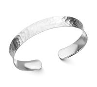 Materia by Matthias SA-18 Bracelet large ouvert en argent 925 martelé pour femme, Argent sterling