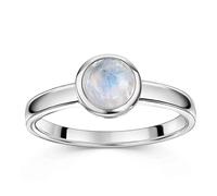 MATERIA by Matthias Wagner Bague en argent 925 avec pierre précieuse ronde pour femme dans de nombreuses couleurs et tailles, Argent sterling