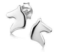 MATERIA by Matthias Wagner Boucles d'oreilles cheval en argent 925 pour femme - Petites boucles d'oreilles SO-176, Argent