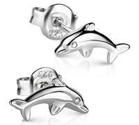 MATERIA by Matthias Wagner Boucles d'oreilles dauphin en argent 925 rhodié pour enfants #SO-488