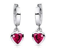 MATERIA by Matthias Wagner Boucles d'oreilles en argent sterling 925 avec cœurs en zircone rouge #SO-389-Rot