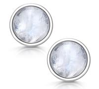 MATERIA by Matthias Wagner Boucles d'oreilles rondes en argent 925 avec pierre de lune