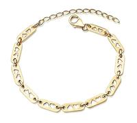 MATERIA by Matthias Wagner Bracelet cœur plaqué or en argent 925, réglable de 17,5 à 22 cm # SA-139