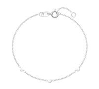 MATERIA by Matthias Wagner Bracelet en argent 925 avec cœurs pour femme 16,5 cm + 2 cm #SA-104