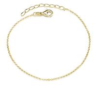 MATERIA by Matthias Wagner Bracelet fin pour femme en argent 925 rhodié plaqué or, 21 cm, Argent