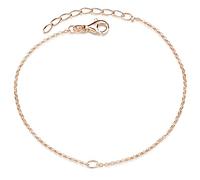 MATERIA by Matthias Wagner Bracelet pour femme en argent 925 plaqué or rose avec œillet pour pendentif, 18 centimètres #SA-123-Rose
