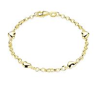 MATERIA by Matthias Wagner Bracelet pour fille, en argent 925 plaqué or, avec cœurs, 16 cm, 15.5 centimeters #SA-108-Gold