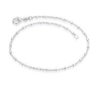 MATERIA by Matthias Wagner Bracelet raffiné pour femme en argent 925, chaîne filigranée à maillons cubiques, avec fermoir mousqueton #SA-119