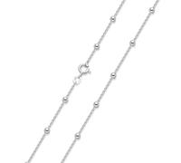 MATERIA by Matthias Wagner Chaîne à boules en argent 925 pour femmes et filles, 1,3 mm, longueurs 40, 45, 50, 55, 60, 70 cm #K103