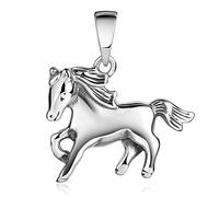 MATERIA by Matthias Wagner Chaîne enfant fille en argent 925 avec pendentif cheval antique, Argent