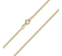 MATERIA by Matthias Wagner Chaîne gourmette dorée 1,7 mm en argent sterling 925 plaqué or, Or jaune #K88-70cm