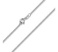 MATERIA by Matthias Wagner Chaîne gourmette plate en argent 925 pour femme - Largeur : 1,7 mm - Rhodié - 40-70 cm - K125, Argent sterling