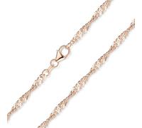 MATERIA by Matthias Wagner Chaîne Singapour en argent 925 plaqué or rose 3 mm K11, Argent sterling