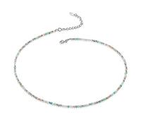 MATERIA by Matthias Wagner CO-37 Collier ras du cou pour femme en argent 925 avec perles multicolores, Gemme