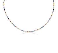 MATERIA by Matthias Wagner Collier de pierres précieuses en argent 925 avec perles multicolores pour femme CO-40