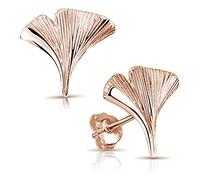 MATERIA by Matthias Wagner Gingko SO-392-MA Boucles d'oreilles en argent 925 rhodié ou plaqué or pour femme, Argent